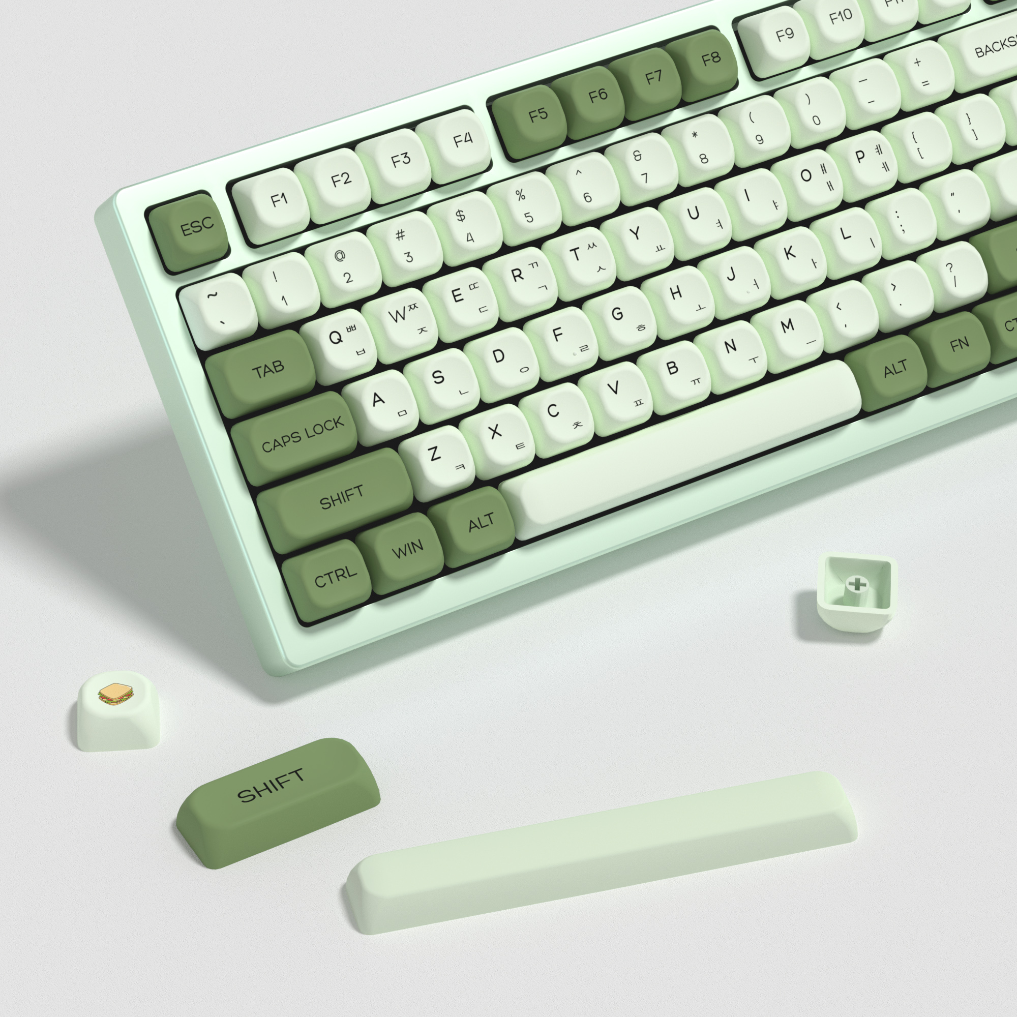 Retro Gaming Laptop - KBDiy Matcha Korean Keycap Green MAC