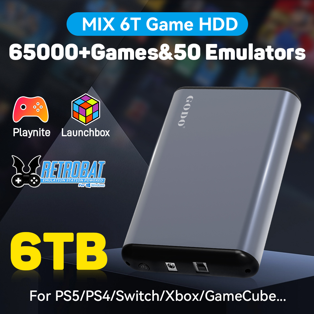 Retro Gaming Hard Drive - Mix 6T Portable Emulator Game HDD