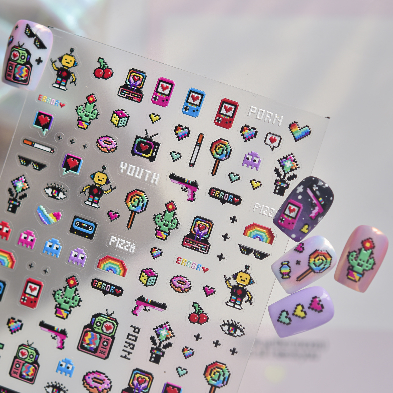 Retro Gaming Console Gun - Nostalgic Retro Game Nail Decals 5D