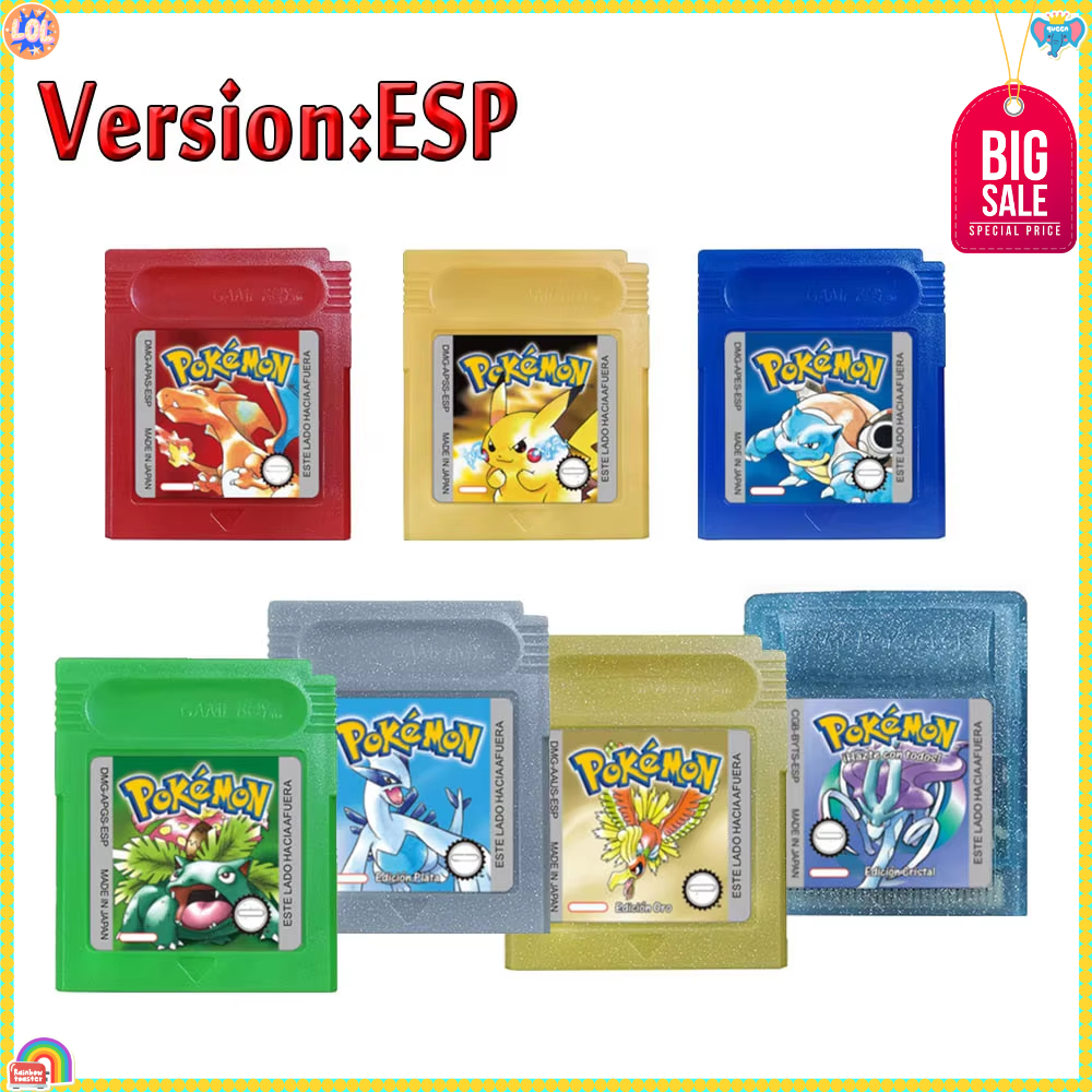 Retro Game Card - GBC Pokemon 16 Bit Game Cartridge