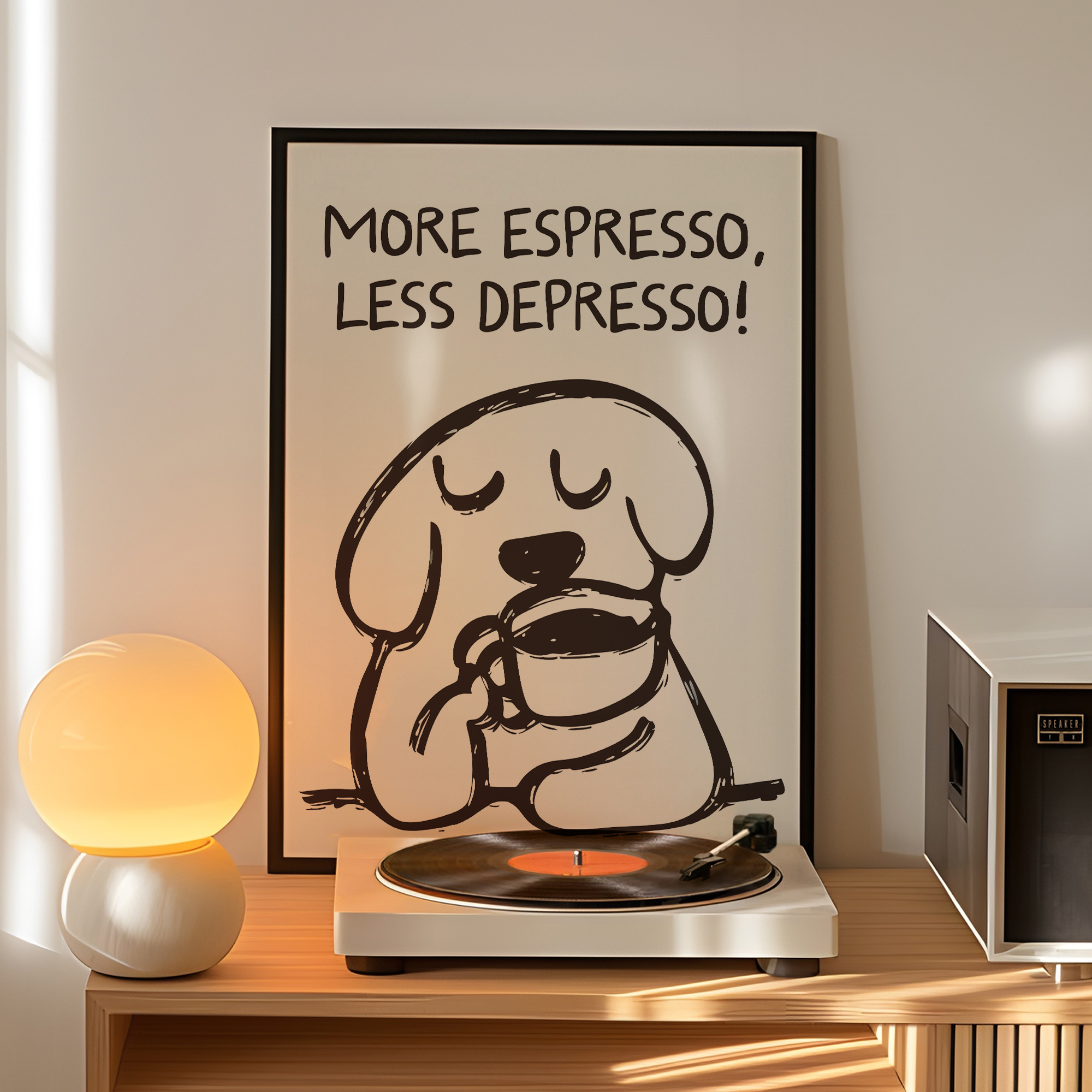 Retro Gaming Pictures - Retro More Espresso Less Depresso Wall