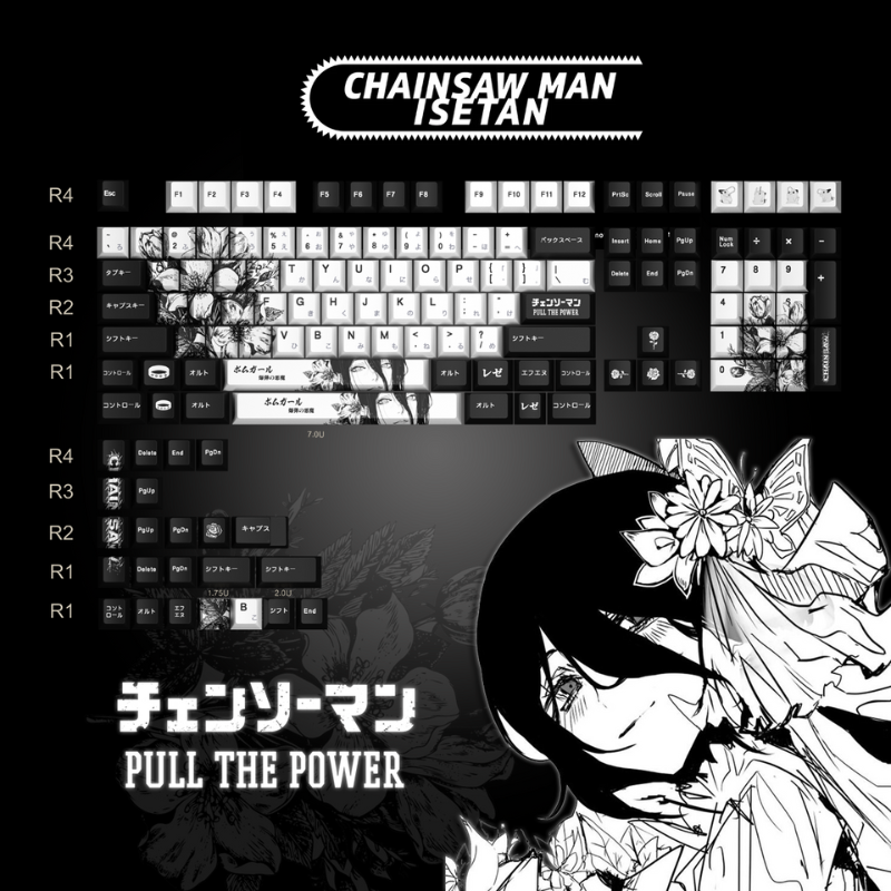Retro Gaming Keycaps - Reze Keycaps Chainsaw Man Theme Anime