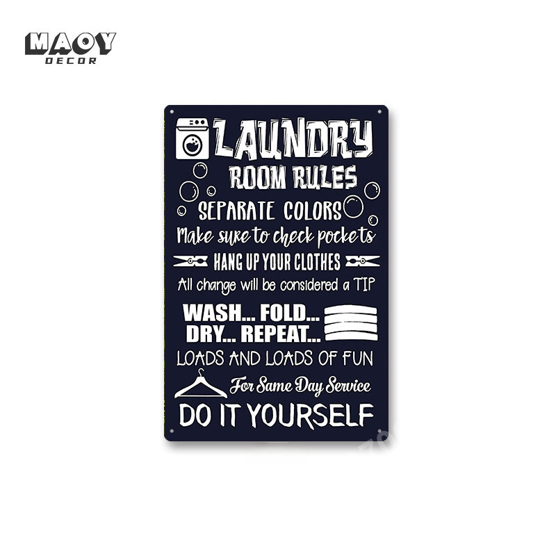 Slogan Metal Tin Sign Laundry  - Retro Gaming Pictures reseña y precio