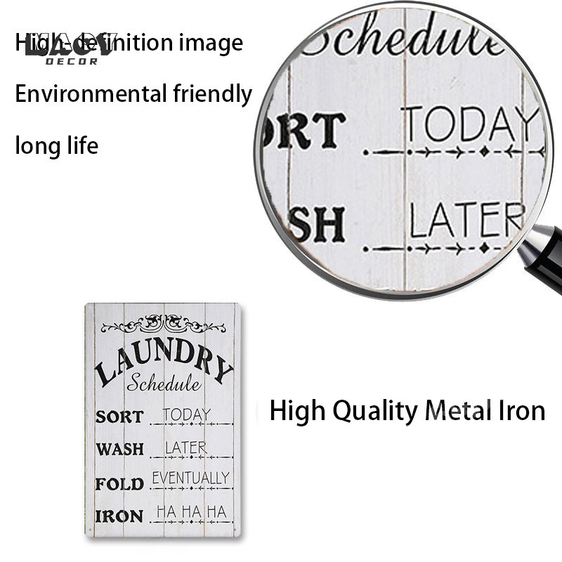 Slogan Metal Tin Sign Laundry  - Retro Gaming Pictures reseña y precio