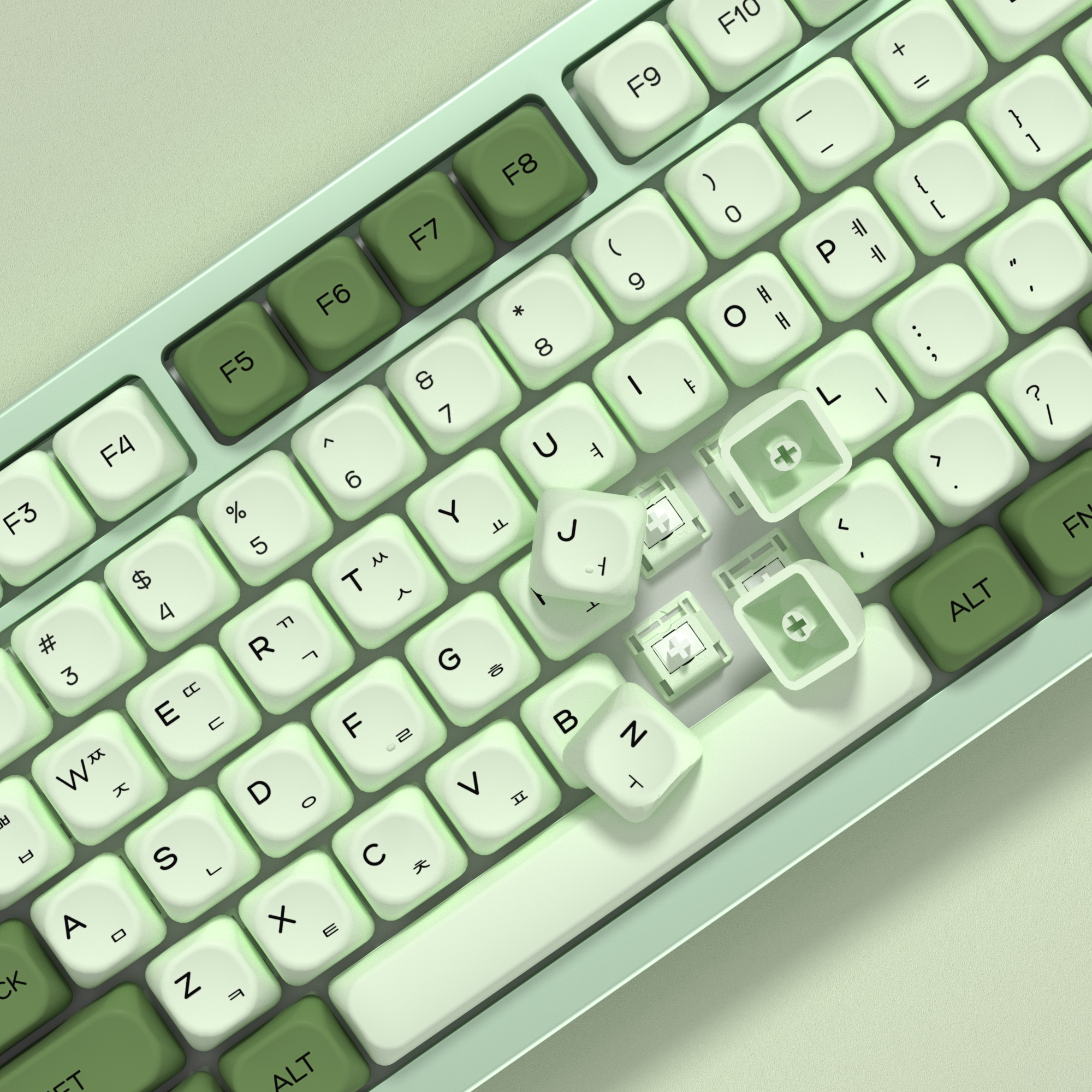 KBDiy Matcha Korean Keycap Gre - Retro Gaming Laptop reseña y precio