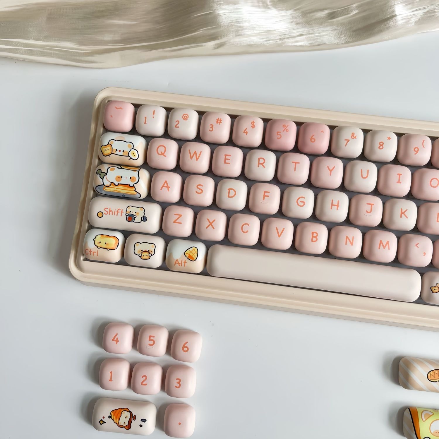 141 Keys Bread Bear PBT Keycap - Retro Gaming Keycaps reseña y precio