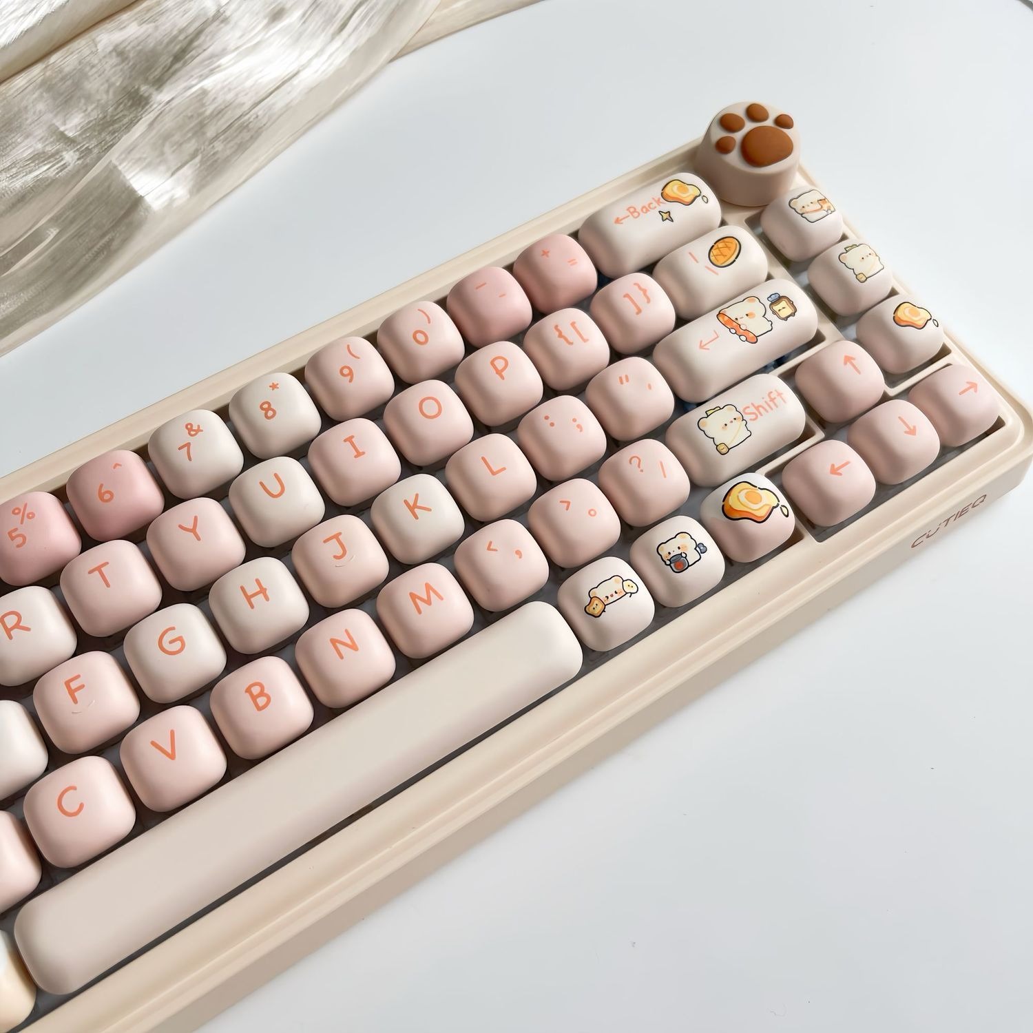 141 Keys Bread Bear PBT Keycap - Retro Gaming Keycaps reseña y precio