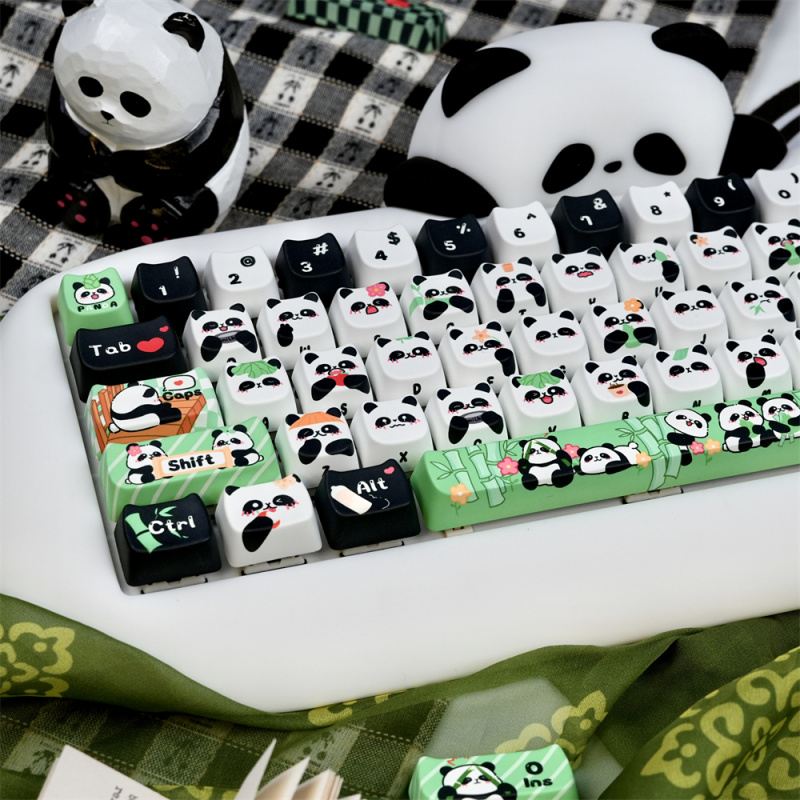 Cute Panda Keycaps 130 Keys Cu - Retro Gaming Keycaps reseña y precio