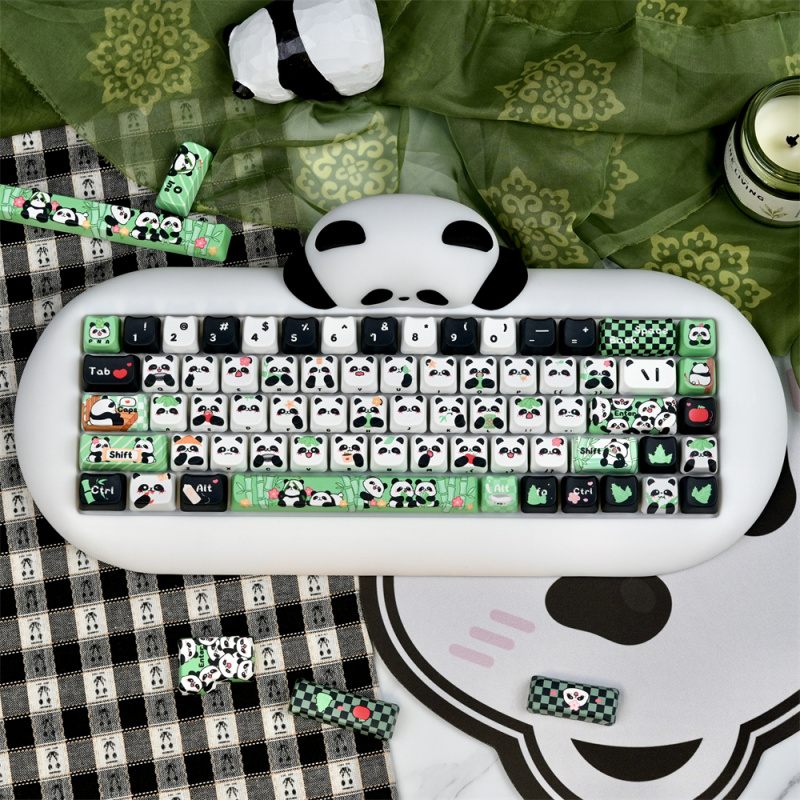 Cute Panda Keycaps 130 Keys Cu - Retro Gaming Keycaps reseña y precio