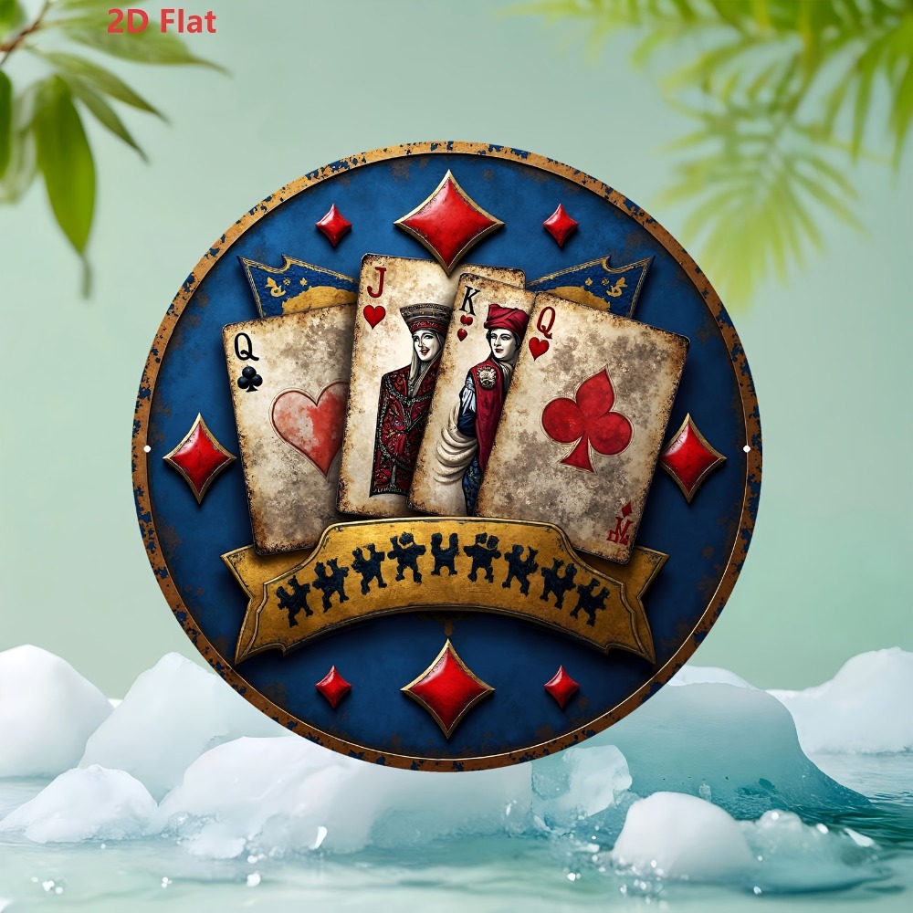 Vintage Poker 8x8 Inch 2D Alum - Retro Game Card reseña y precio