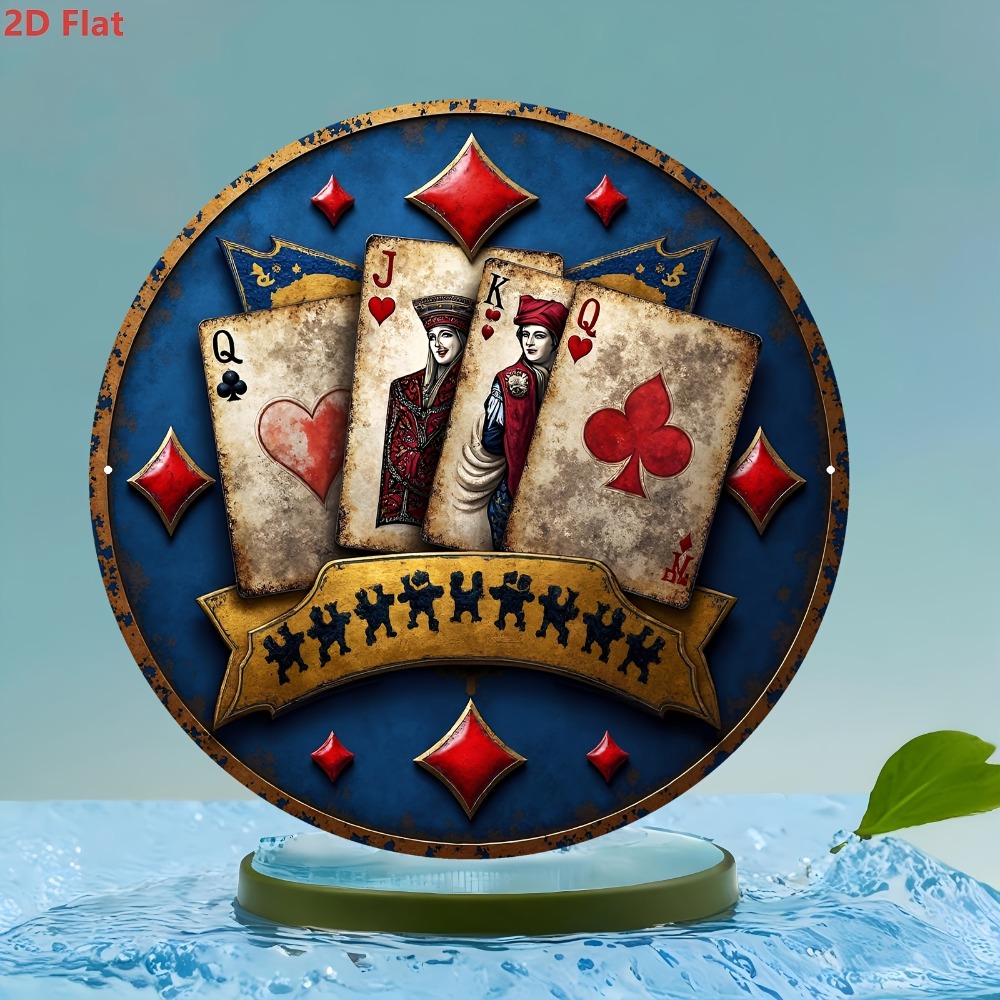 Vintage Poker 8x8 Inch 2D Alum - Retro Game Card reseña y precio