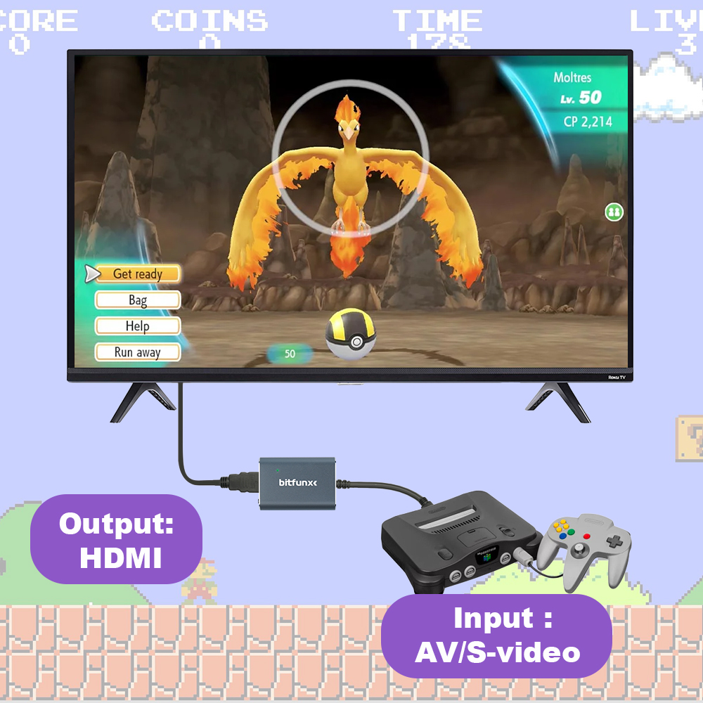 Bitfunx 720P Svideo / AV To HD - Retro Gaming N64 reseña y precio