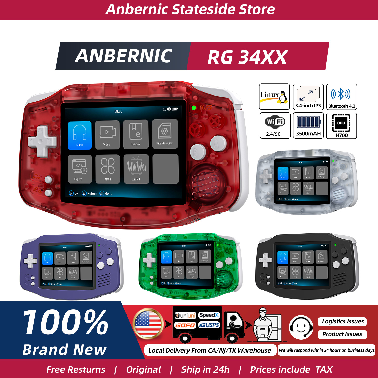 ANBERNIC RG34XX Retro Handheld - Retro Gaming Qss reseña y precio