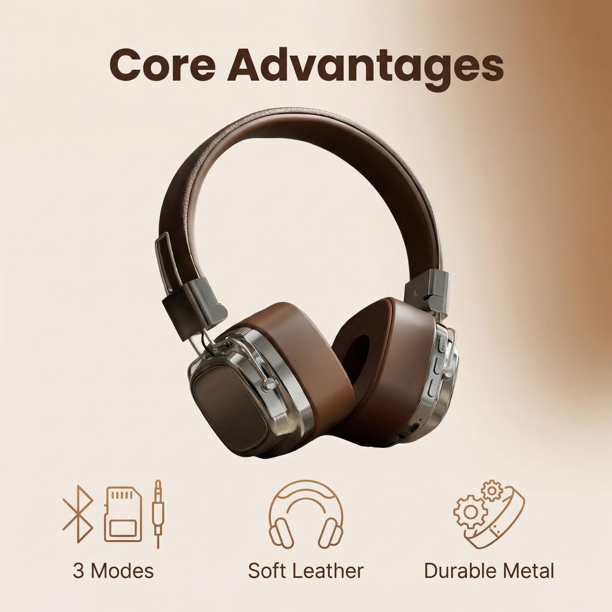 Retro Leather Over-ear Headpho - Retro Gaming Cable reseña y precio