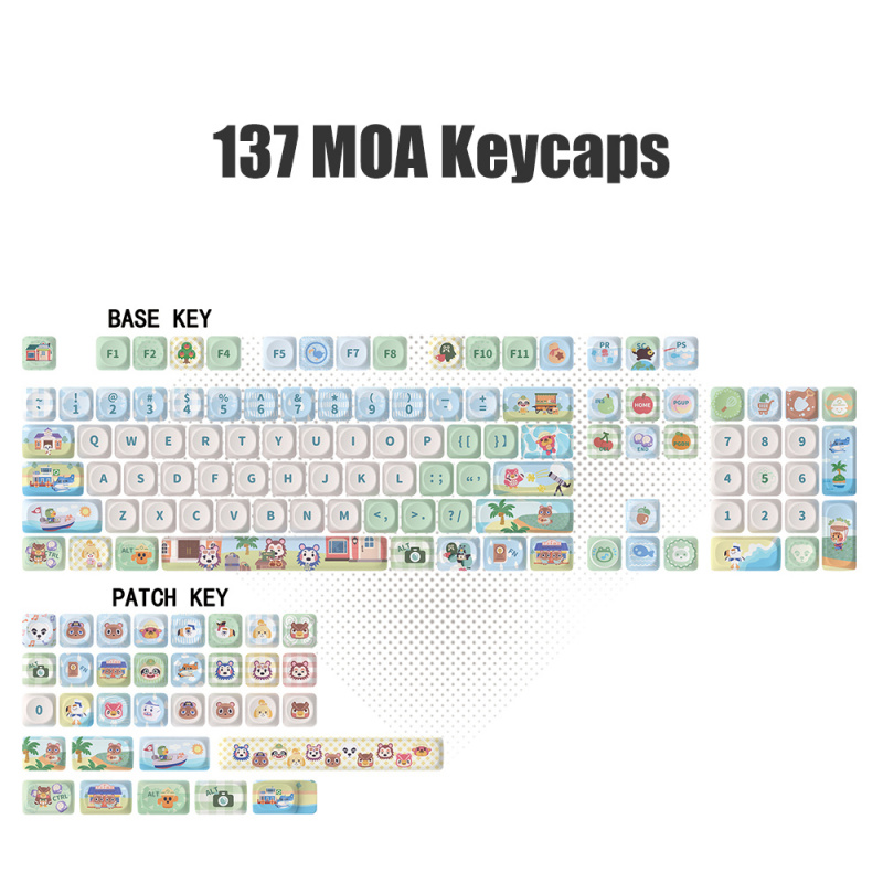 Cute Animal Keycaps,137 Keys C - Retro Gaming Keycaps reseña y precio