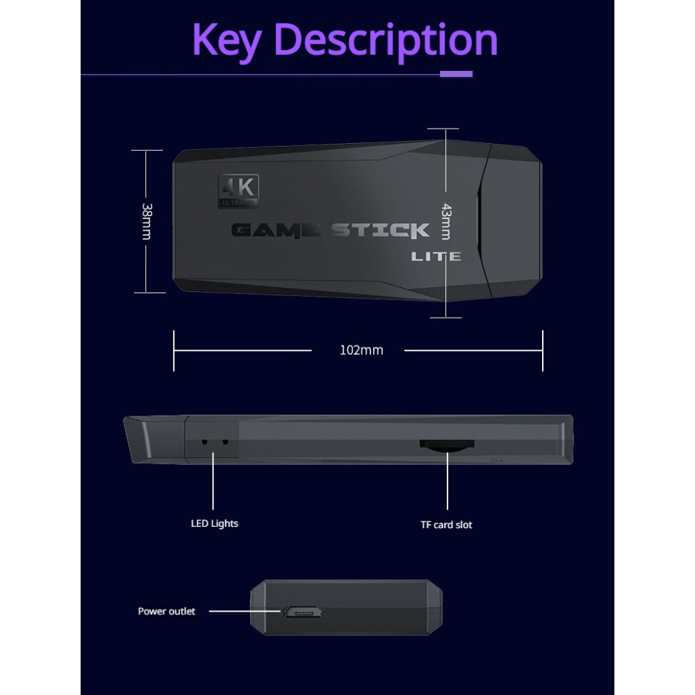 Portable 4K Retro Game Stick C - Retro Gaming Upscaler reseña y precio