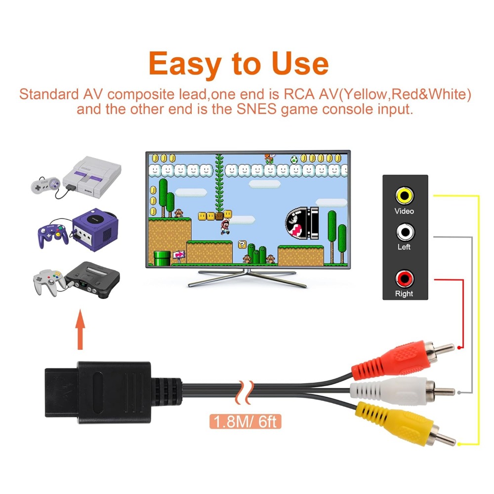 N64/Gamecube/SNES/SFC High Qua - Retro Gaming Cable reseña y precio