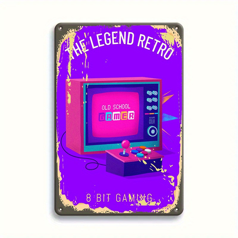 Retro 8 Bit Gaming Tin Sign -  - Retro Gaming Lounge reseña y precio