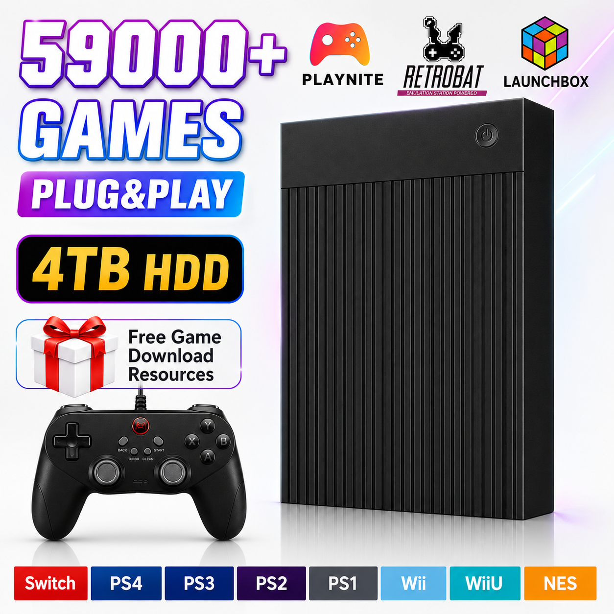Portable 4TB Gaming HDD with 5 - Retro Gaming Laptop reseña y precio