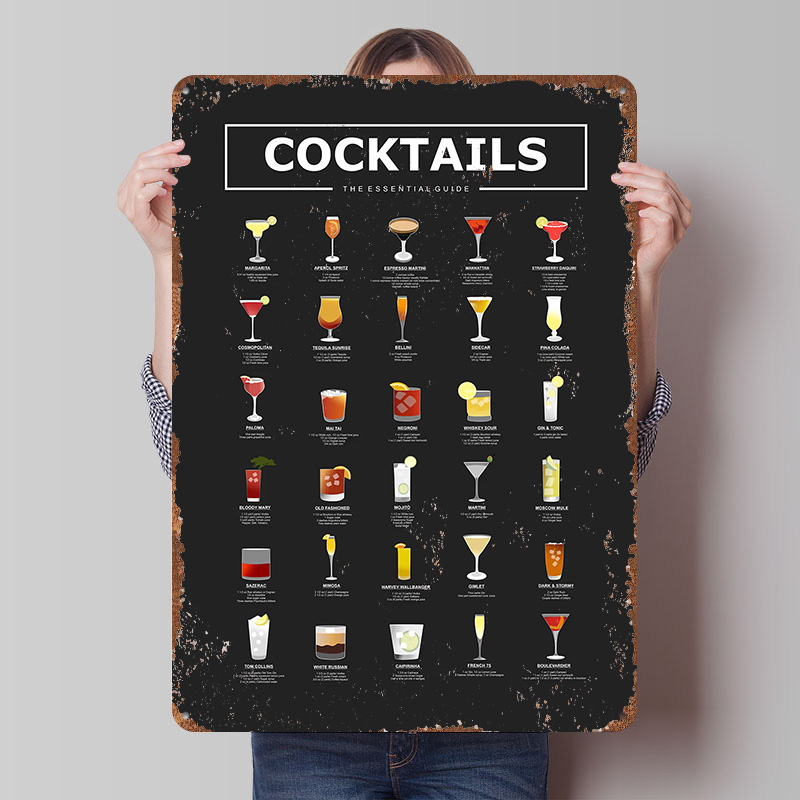 Cocktails Guide Printed Poster - Retro Gaming Guide reseña y precio
