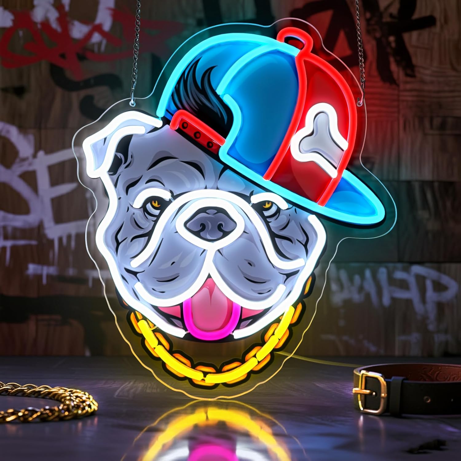 Hip-Hop Bull Dog LED Neon Sign - Retro Gaming Lounge reseña y precio