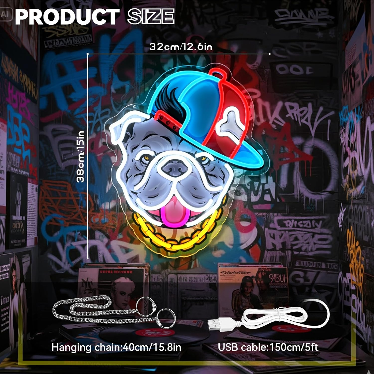 Hip-Hop Bull Dog LED Neon Sign - Retro Gaming Lounge reseña y precio